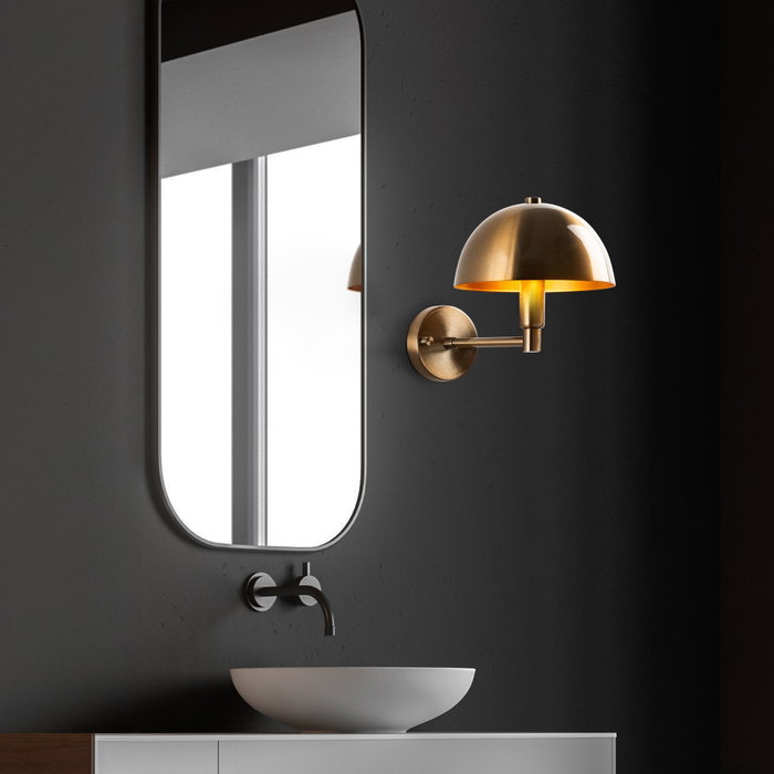 Opviq Lámpara de Pared de Metal Dorado Opviq Lámpara de Pared de Metal Dorado